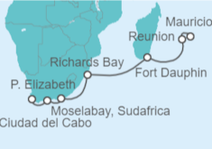 Itinerario del Crucero Desde Port Louis (Mauricio) a Ciudad del Cabo (Sudáfrica)  - NCL Norwegian Cruise Line