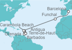 Itinerario del Crucero Desde Barcelona a Bridgetown (Barbados) - Seabourn