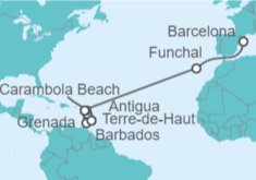 Itinerario del Crucero Desde Barcelona a Barbados - Seabourn