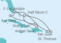 Itinerario del Crucero Caribe Oriental - Holland America Line