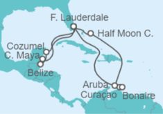 Itinerario del Crucero Curaçao, Aruba, Bahamas, República Dominicana - Holland America Line