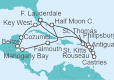 Itinerario del Crucero Descubre el Caribe - Holland America Line