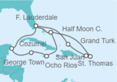 Itinerario del Crucero Bahamas, Puerto Rico, Islas Vírgenes - EEUU, Estados Unidos (EE.UU.), Jamaica, Islas Caimán, Méxi... - Holland America Line