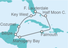 Itinerario del Crucero Caribe Occidental - Holland America Line