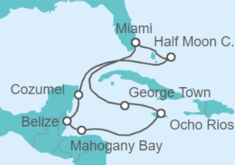 Itinerario del Crucero Caribe Occidental - Holland America Line