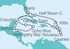 Itinerario del Crucero Caribe - Holland America Line