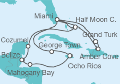 Itinerario del Crucero Caribe Tropical - Holland America Line