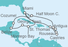 Itinerario del Crucero Descubriendo el Caribe - Holland America Line