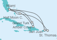 Itinerario del Crucero Caribe - Holland America Line