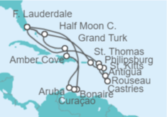 Itinerario del Crucero Caribe - Holland America Line