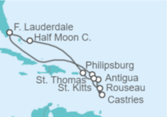 Itinerario del Crucero Saint Maarten, Antigua Y Barbuda, Santa Lucía, Islas Vírgenes - EEUU - Holland America Line