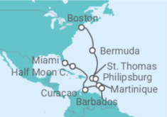 Itinerario del Crucero Bermudas, Islas Vírgenes, St. Maarten, Barbados - Holland America Line