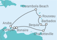 Itinerario del Crucero San Vicente e Islas Granadinas, Aruba, Curaçao - Seabourn