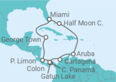 Itinerario del Crucero Curaçao, Colombia, Panamá, Costa Rica, Estados Unidos (EE.UU.) - Holland America Line