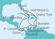 Itinerario del Crucero Caribe Sur - Holland America Line