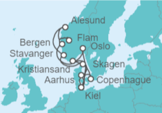 Itinerario del Crucero Noruega, Dinamarca y Alemania - AIDA