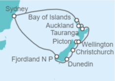 Itinerario del Crucero Nueva Zelanda - Princess Cruises