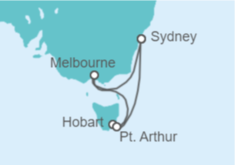 Itinerario del Crucero Tasmania - Princess Cruises