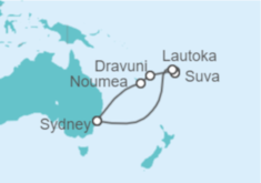 Itinerario del Crucero Nueva Caledonia y Fiji - Princess Cruises
