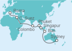 Itinerario del Crucero De Sydney a Roma - Princess Cruises