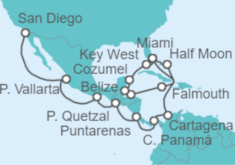 Itinerario del Crucero Desde Fort Lauderdale (Miami) a San Diego (EEUU) - Holland America Line