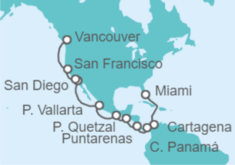 Itinerario del Crucero Desde Fort Lauderdale (Miami) a Vancouver (Canadá) - Holland America Line