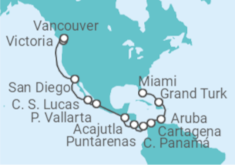 Itinerario del Crucero Desde Fort Lauderdale (Miami) a Vancouver (Canadá) - Holland America Line