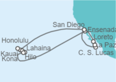 Itinerario del Crucero Baja California y Circulo Hawaiiano - Holland America Line