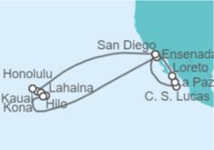 Itinerario del Crucero Baja California y Círculo Hawaiano - Holland America Line