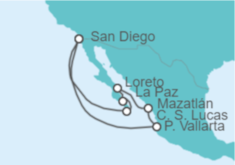 Itinerario del Crucero México - Holland America Line