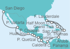 Itinerario del Crucero Canal de Panamá y Caribe Este - Holland America Line