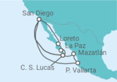 Itinerario del Crucero Costa Californiana y Riviera Mexicana - Holland America Line