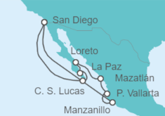 Itinerario del Crucero Riviera Mexicana y Mar de Cortés - Holland America Line