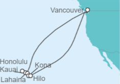Itinerario del Crucero Circulo Hawaiiano - Holland America Line