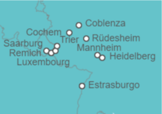 Itinerario del Crucero 4 ríos: Los valles de Mosela, Sarre, Rin romántico y Neckar - CroisiEurope
