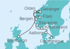 Itinerario del Crucero Desde Copenhague (Dinamarca) a Edimburgo, Escocia - WindStar Cruises