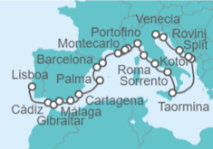 Itinerario del Crucero Desde Lisboa a Venecia (Italia) - WindStar Cruises