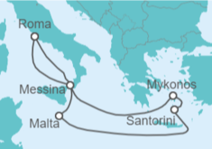 Itinerario del Crucero Italia, Malta, Grecia - MSC Cruceros