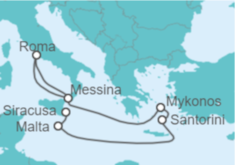 Itinerario del Crucero Malta, Grecia, Italia - MSC Cruceros