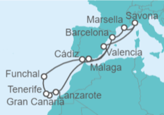Itinerario del Crucero Islas Canarias - Costa Cruceros