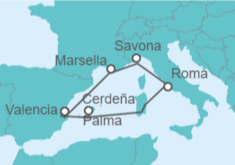 Itinerario del Crucero Italia, España, Francia - Costa Cruceros