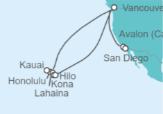 Itinerario del Crucero Circulo Hawaiiano y Costa del Pacifico - Holland America Line