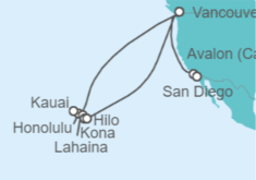 Itinerario del Crucero Círculo Hawaiano y Costa del Pacifico - Holland America Line