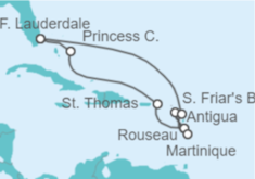 Itinerario del Crucero Caribe Oriental con Martinica - Princess Cruises