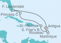 Itinerario del Crucero Caribe Oriental con Martinica - Princess Cruises