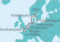 Itinerario del Crucero Norte de Europa - AIDA
