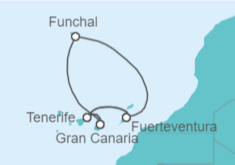 Itinerario del Crucero Islas Canarias y Madeira - AIDA