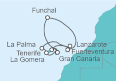 Itinerario del Crucero Islas Canarias y Madeira - AIDA