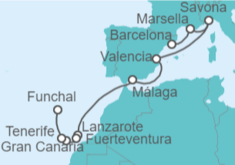 Itinerario del Crucero Islas Canarias - Costa Cruceros