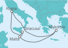 Itinerario del Crucero Grecia, Italia - MSC Cruceros